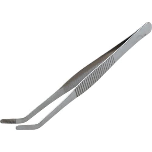 Silver Tone Metal Chinese Kongfu Cha Dao Tea Tong Tweezers 7.4" Long