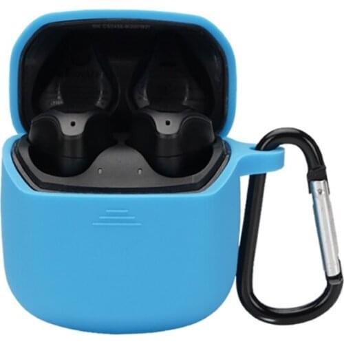 Silicone Cases for J-B-L CLUB PRO Earbuds Protective Bluetooth True Wireless Earphone Cover Box with buckle
