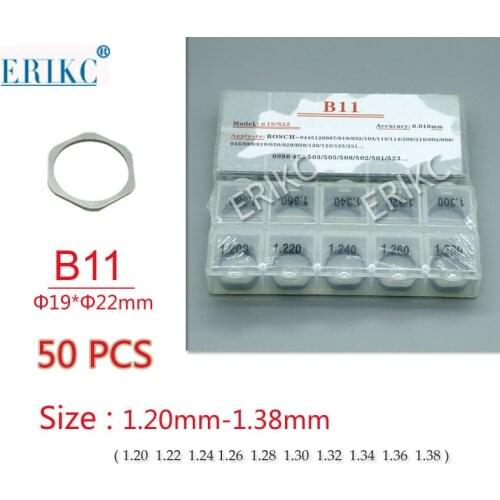 ERIKC B11 Fuel injector Adjustment Standard Sealing Washer Size 1.20--1.38mm Diesel Fuel Gasket Kit Grinding Shims Tool