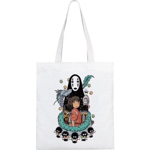 Studio Ghibli shopping bag canvas bolsas de tela cotton jute bag bolsa handbag bag net woven foldable string cabas