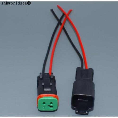 Worldgolden 2 Pin DT Series Waterproof DT04-2P-E005 DT06-2S-E005 Female Male Black Electrical Automotive Connector