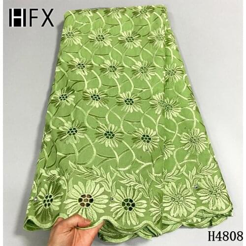 HFX 2021 High Quality African Swiss Voile Lace Fabric Heavy Swiss Soft Embroidery Dry Voile Lace Materials In Switzerland X4808