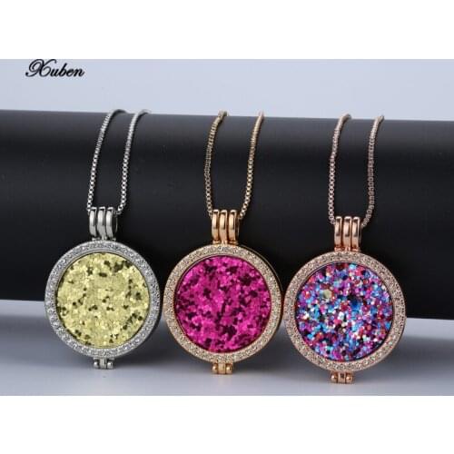 Xuben my coin necklace 33mm coins disc fashion for women gift fit 35mm coin holder set with 80cm chain mix style can choose