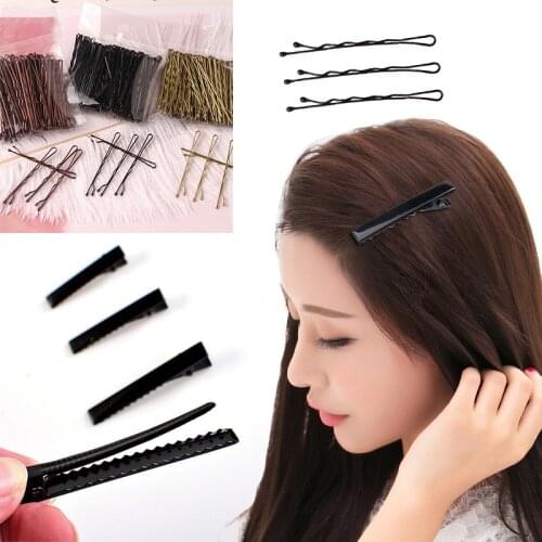 50/100/200/500/100PCS Colorful Alloy Pins Hair Clips Hairpins Barrette Hairpins Hair Accessories Black Folder for Women Girl