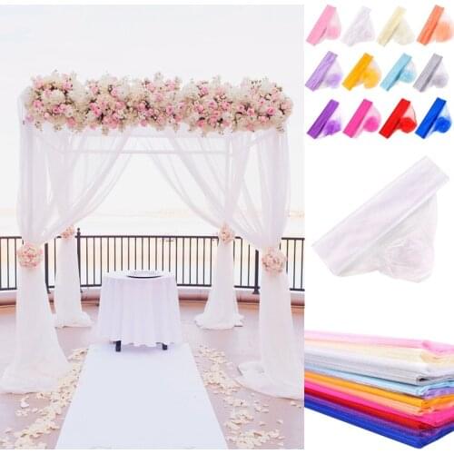 10m Tulle Wedding Organza Roll Sheer Crystal Organza Fabric Wedding Birthday Party Backdrop Decor DIY Baby Shower Event Supplies