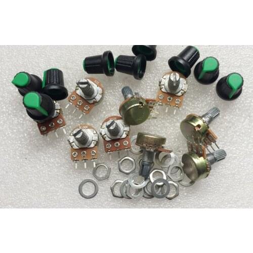 10pcs Linear Potentiometer B1K B5K B10K B20K B100K Ohm Assortment Kit each of 2 PCS 20mm Shaft Amplifier Potentiometer