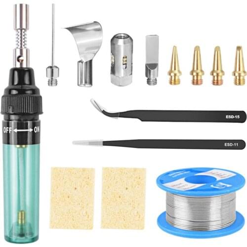 14 In 1 Electronic MT-100 Portable Gas Welder Electric Welding Tool Cordless Gas Soldering Iron Welding Repair Tool Set