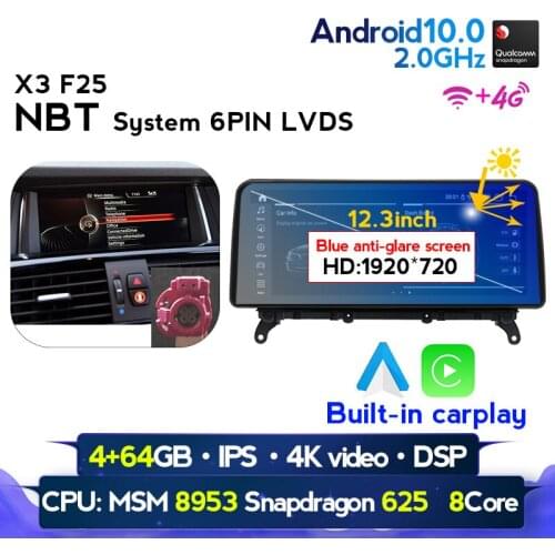 NAVIFANS 4GB 64GB IPS DSP Android 10 Car Radio Multimedia For BMW X3 F25 X4 F26 Audio Carplay GPS Navigation Head Unit Stereo