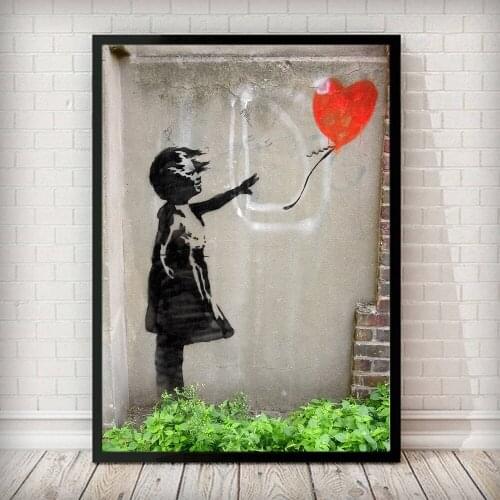 Banksy Girl With Balloon Wall Art Canvas Posters And Prints Canvas Painting Decorative Picture For Office Living Room Home Decor