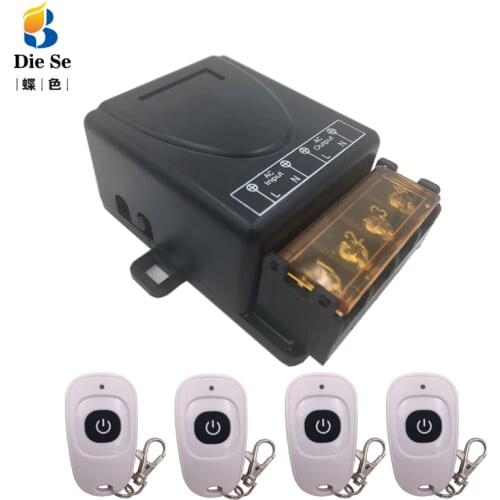 High-Power 2000W 433MHz Wireless Remote Control AC 75V~220V Relay Receiver Module for Factory Farm Office Ventilation Pump LED