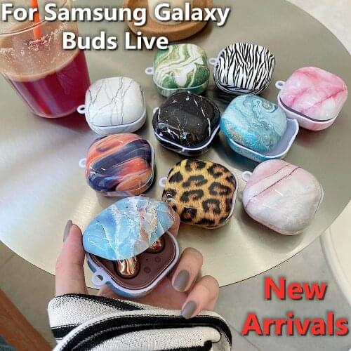 For Samsung Galaxy Buds Live Pro Hard Case Cover Trendy Marble Zebra Leopard Pattern Earphone Shell For Galaxy Buds Live Pro