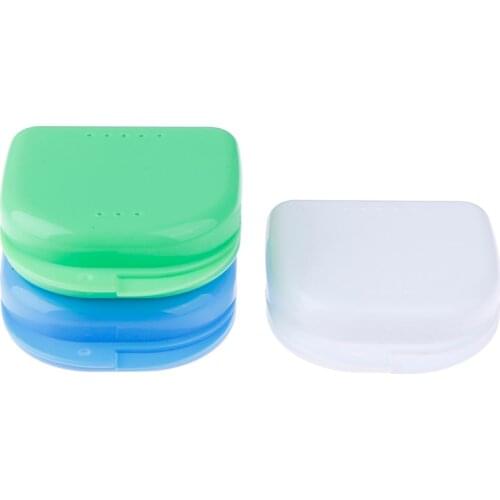 3Colors Denture Denture Bath Box Case Dental False Teeth Appliance Container Storage Boxes