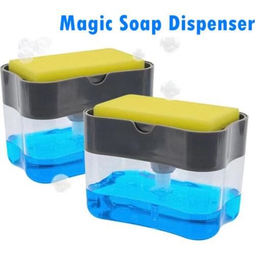 Soap Dispenser Pump With Sponge Manual Cleaning Liquid Dispenser Container Manual Press Soap Organizer Kitchen Tool для кухни