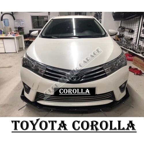 For TOYOTA COROLLA Front Bumper Attachment Lip 2007-2020 Piano Glossy Black Splitter Diffuser Universal Spoiler Bumper Mud Flaps