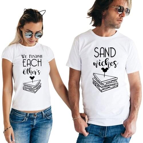 Couple T Shirt We Finish Each Others Sandwiches Love Tops for Lovers Summer Men and Women Valentines Tops Tees