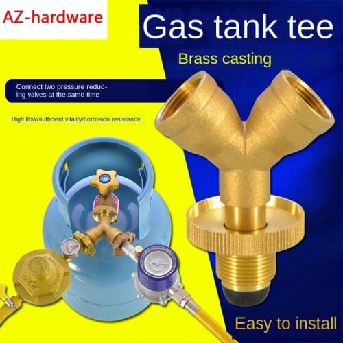 Gas Tank Three-way Valve One Branch Two Way Liquefied Gas Stove Gas Bottle Connection Port Switch Valve Shunt Connector