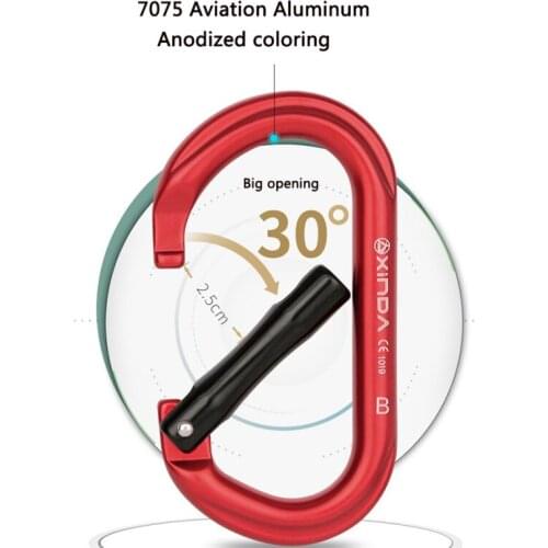 1PCS Outdoor Mountaineering Caving Rock Climbing Carabiner D/O Shaped Safety Hook Screw Lock Buckle Equipement Fast Security