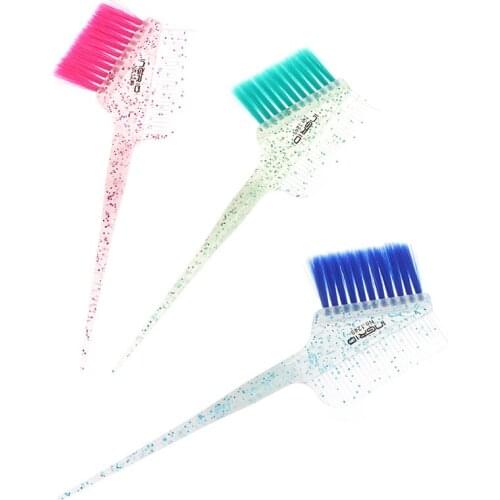 Pro Salon Glitter Hair Color Brushes Rounded Hair Color Brush Hair Dye Brush And Comb For Hair Dye And Root Touch Up