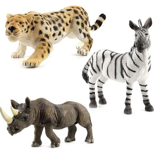 Simulation Animal Recognition Collection Lions Tigers Leopard Diy Action Figure Mini Wild Animals Model Toy for Adults Kids Baby