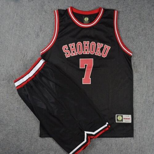 Cosplay Costume SHOHOKU #7 Ryota Miyagi Red Basketball Jersey and Shorts Suit Sportswear Team Uniform M-XXL