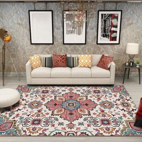 Moroccan Bedroom Carpet Retro Flowers Carpets For Living Room Sofa Coffee Table Rug Study Room Floor Mat Dining Room Nordic Rugs