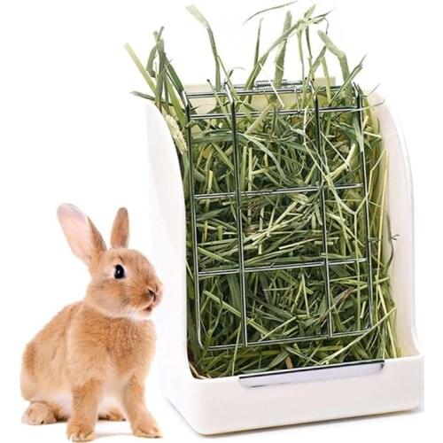 Rabbit Grass Frame Hay Feeder Manger Rack Pig Rabbit Food Grass Flip-Up Holder Basket Rabbit Pig Hay Feeder Pet Feeding Rack