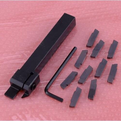 MGEHR1212-3 Lathe Cut-Off Grooving Parting Tool Holder Wrench Turining Tool Wood Metalworking Kit with 10Pcs MGMN300 Insert