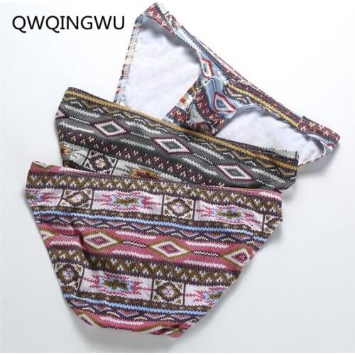 3PCS/Lot Hot Men Briefs Cotton Underwear Floral Color Trunks Briefs Sexy Male Underpants Cuecas Gay Underwear Sleepwear