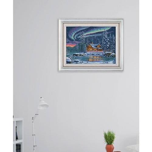 Cross-Stitch Set DIY Handmade Embroidery Needlework Kits Painting Counted Print on Cotton Cloth 14CT Landscape Cross-Stitching