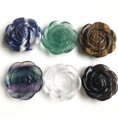 Natural stone carved quartz crystals rose reiki healing minerales gemstones home decoration