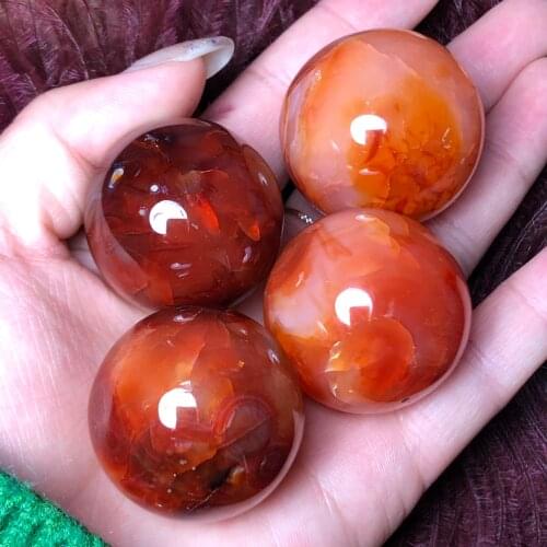 Natural Gemstone Red Agate Carnelian Sphere Crystal Ball Reiki Healing Globe Home Decor