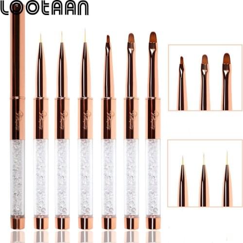 Rose Gold Nail Brush Nail Painitng Drawing Brush 7/9/11 mm UV Gel Nail Brush Kolinsky 3D Manicure Nail Art Pen Polishing Gel