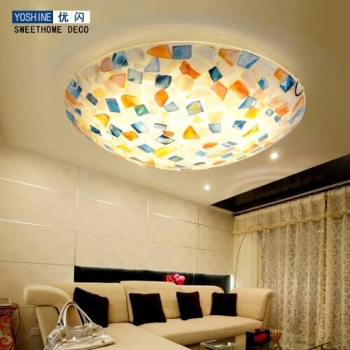 Mediterranean Sea lamp shell lighting European style living room garden style LED bedroom lamp warm restaurant lamps