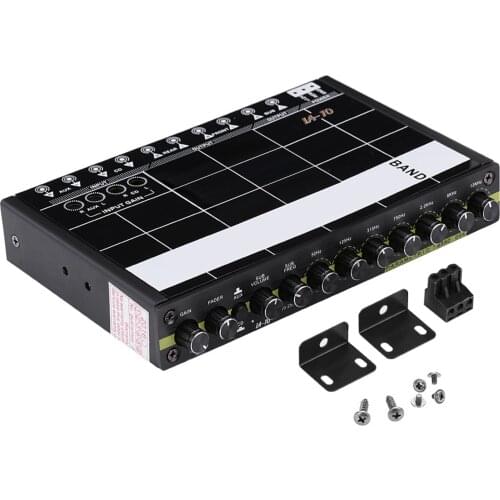 Audio Equalizer High Sensitivity Universal Black 7-Band Digital Stereo Processor Crossover for Automotive