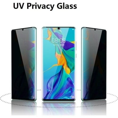 UV Privacy Tempered Glass For Samsung Note 10 9 8 5D Full Liquid Glue Anti S py Screen Protector For Galaxy S10e S9 S8 Plus