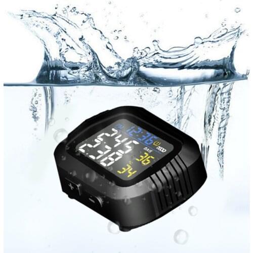 0.9X0.98in Motorcycle TPMS Tire Pressure Monitoring System F R 2 External Sensor Wireless LCD Display Moto Tyre Alarm Systems