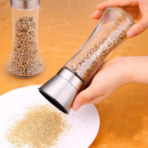 1Pc Pepper Grinder Stainless Steel Manual Salt Pepper Mill Seasoning Grinding Bottle for Cooking Restaurants Kitchen Tools