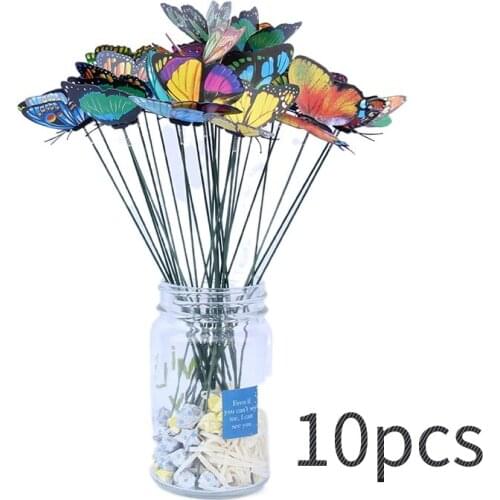 10PCS 4CM DIY 3D Decorative Butterflies Decoration Ornaments Garden Pots Outdoor Home Vase of Flowers Decor Exterior Yard