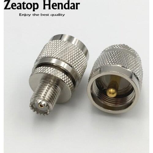 100Pcs Brass UHF PL259 Male PL-259 Jack to Mini UHF Female Plug RF Straight Wire Adapter Connector