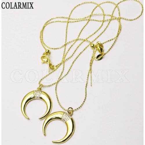 8 Pcs Crescent pendant necklace Handmade Gold color necklace pendant necklace jewelry Trendy necklace Gift fashion gift 7261