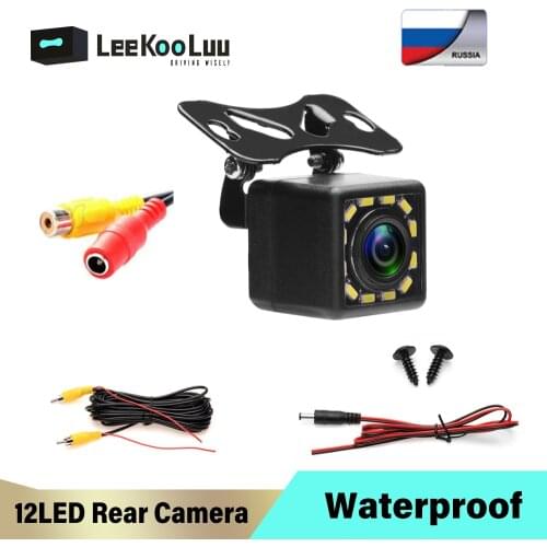 LeeKooLuu HD 12 LED Night Visions Car Rear View Camera Wide Angle Color Image Waterproof Universal Backup Reverse Parking Camera