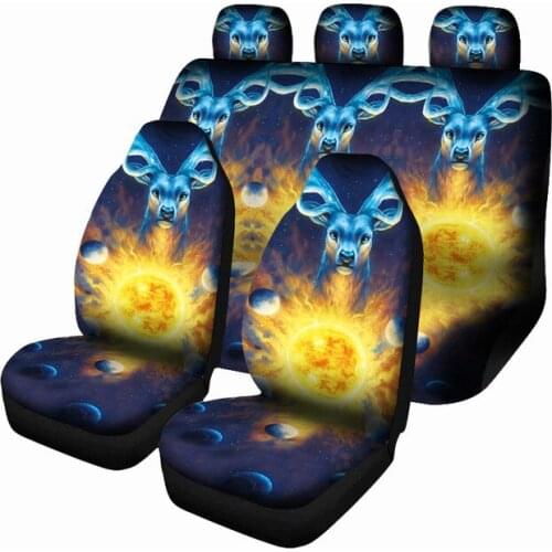 Aimaao 3D Animal Deer Print Car Seat Covers Bucket Seat Cover Saddle Blanket For VW Volvo Xc90 Toyota Avensis T25 Suzuki