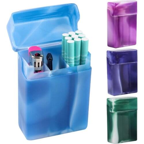 Cigarette Case with Compartment Portable Plastic Cigarette Case Cigarette Key Multifunctional Storage Box Stand Random Color