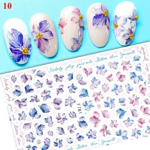Blooming Pattern Nail Sticker Transfer Sticker Decals Colorful flower Nail Art Mixed transfer Sticker Decals Floral Nail Sticker