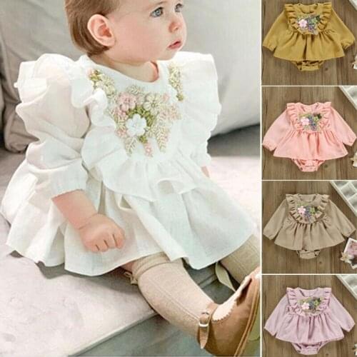 Brand New Newborn Toddler Baby Girls Clothes 3D Flower Romper Jumpsuit Playsuit Overall Outfit Set 0-24M Baby Girl Clothes