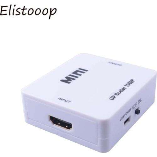 Elistooop HD2AV converter HD To RCA/AV/CVSB L/R Adapter For Digital NTSC PAL Output 1080P DAC Video Converter Box