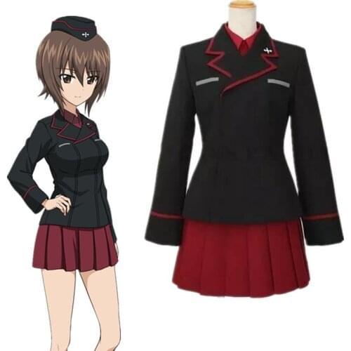 Anime Girls Und Panzer Maho Nishizumi Cosplay Costume Uniforms Halloween Costumes Suits Outfit for Kids Adult Size Custom Made