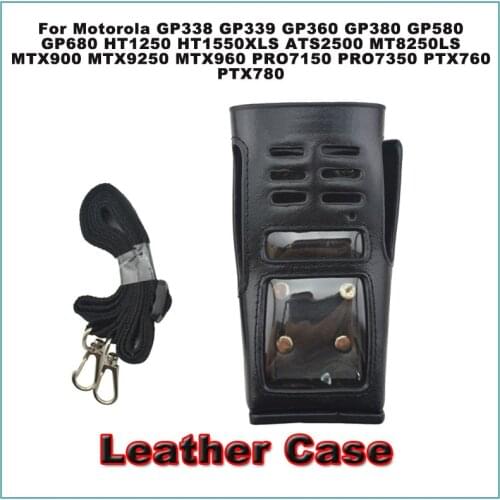Leather Carry Case with belt Loop for Motorola Keypad Models Portable Two-way Radio GP338 HT1250 GP339 GP360 GP380 PTX780 MTX960