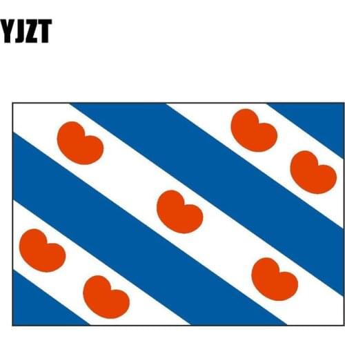 YJZT 11.6CM*7.7CM Creative FRIESLAND Flag Car Sticker Accessories Reflective Decal 6-0541