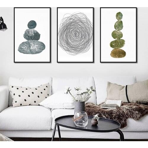 Cartoon Stones Coil Wall Art Canvas Painting Nordic Posters Fresh Decorative Picture Modern Home Decor For Bedroom Living Room